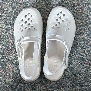 Chaco Women's White Ventilated Adjustable Slide Sandals